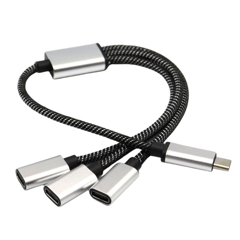 Разветвитель USB C (папа) на 2/3 USB C (мама) Кабели-конвертеры Несколько хабов Порт USB C Хаб Зарядное устройство Адаптер для разделения питания 11,81 дюйма