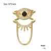 Регулируемое медное кольцо «Глаз Гора» с золотой и циркониевой инкрустацией для женщин