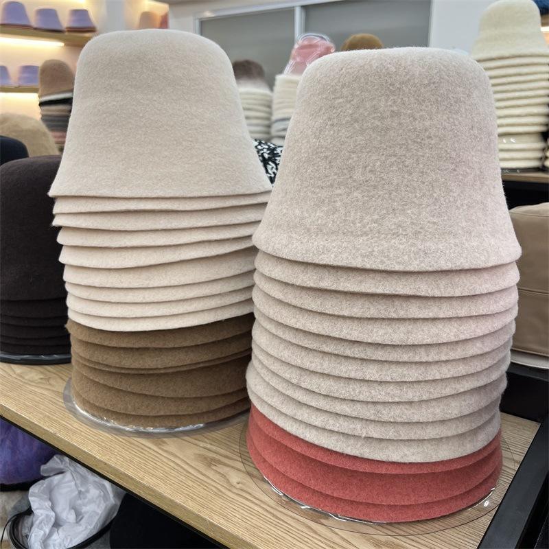 80% шерсть австралийского мериноса женские осенне-зимние литературные складные модные теплые панамы