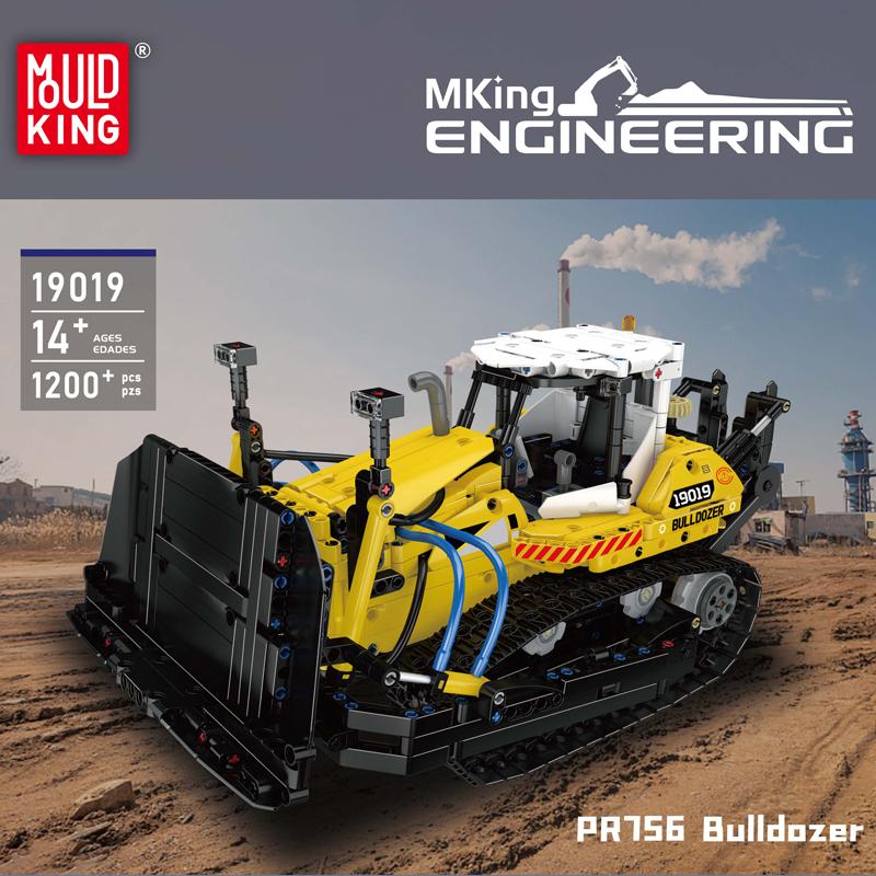 Mould King 19019 Технические игрушки-машины Набор строительных блоков MOC PR756 Бульдозер Инженерный грузовик Кирпичный набор Рождественский подарок для детей