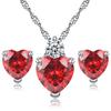 Леди Блестящий цирконий Любовь Сердце Кулон Ожерелье Серьги-гвоздики Комплект Ювелирных Изделий