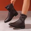 2024 New Round Toe Versatile Women's Boots Spring and Autumn Flat Heels Comfortable Professional Outerwear Naked Boots for Women