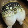 Dog Belly Dance Costume Corgi Dog Waist Chain Butt Curtain Clothes with