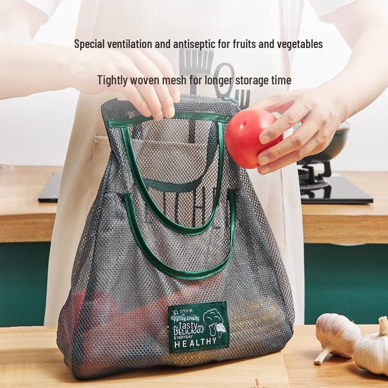Подвесная настенная сетчатая сумка для хранения фруктов и овощей, органайзер для чеснока и имбиря