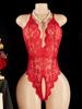 Сексуальное женское кружевное боди без ластовицы, прозрачное порно, с глубоким V-вырезом, без бретелей, с открытой спиной, пижама, комплект нижнего белья с открытой грудью, экзотическая одежда