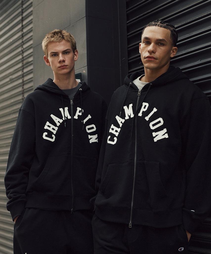 Champion Худи на молнии свободного кроя с логотипом-аркой, 4 цвета (Тип А)