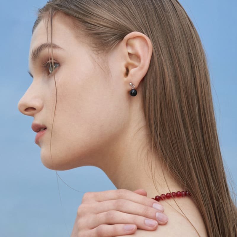 cotoit Onyx Earrings Black_Silver925