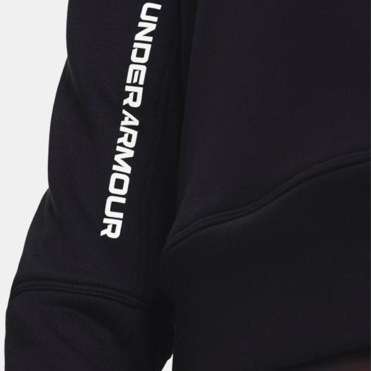 Under Armour Сплошной цвет пуловер на шнурке с капюшоном и длинными рукавами, мужские топы, черный 1366259-001