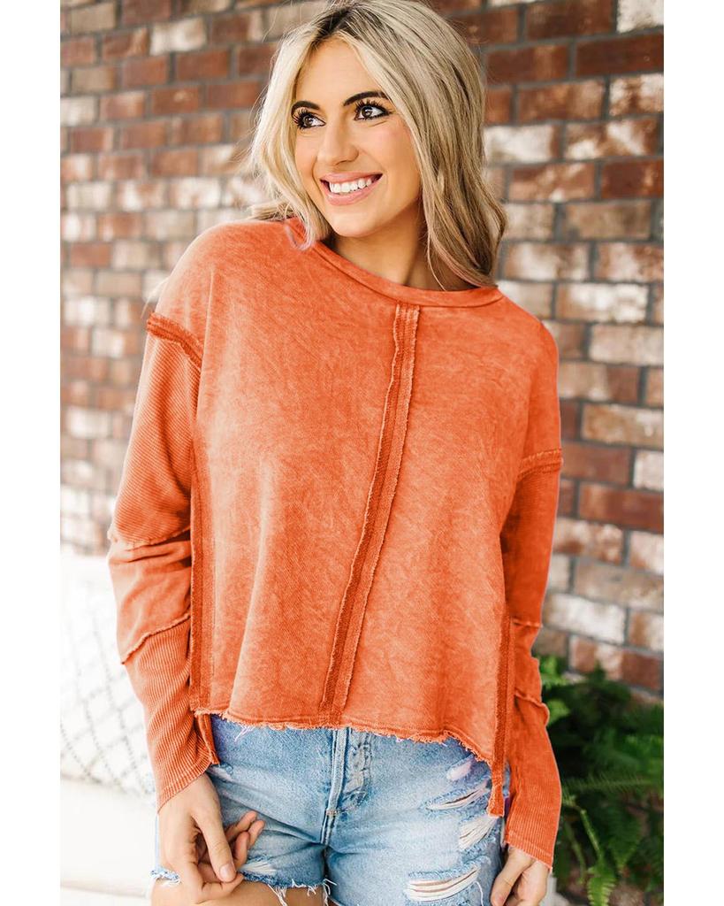 Azura Exchange Толстовка с открытыми швами и необработанным краем