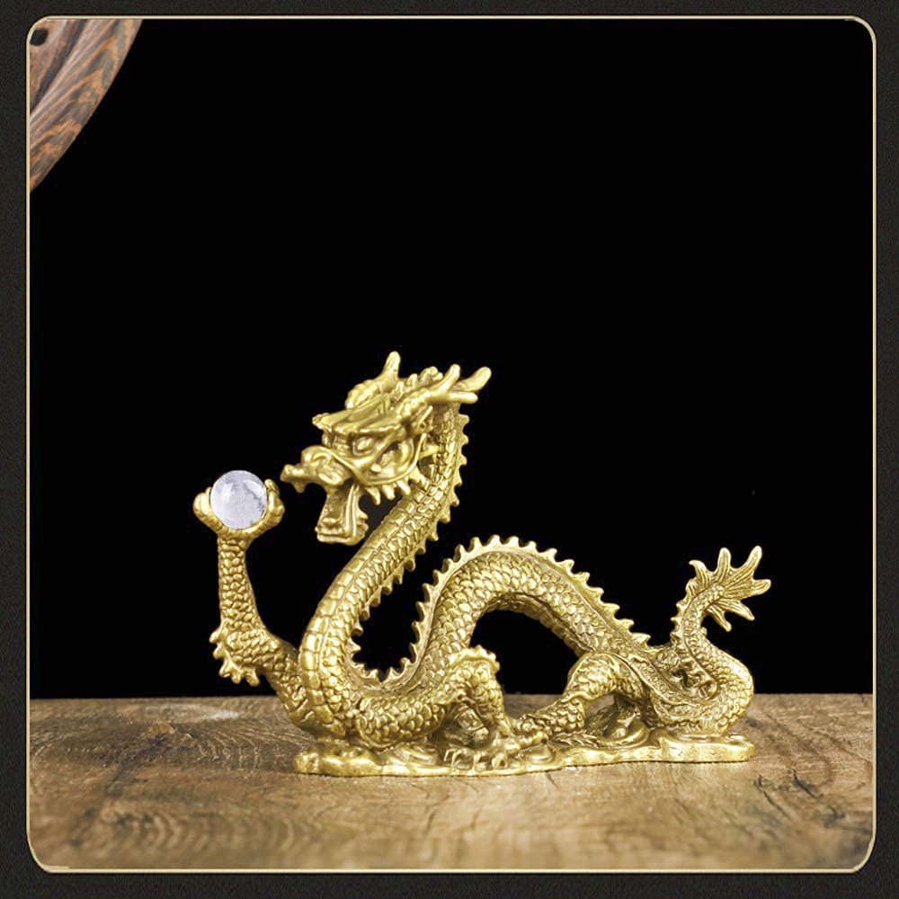 Gold Dragon for Good Luck Dragon Gold Dragon with Crystal Ball 15mm Crystal Gold Dragon Five Claws Dragon and Water Cup Set Dragon and Water Cup