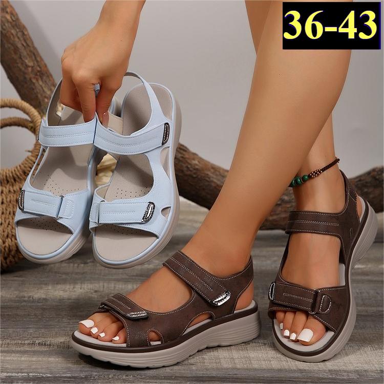 Large Size Casual Sandals Women's Sports Style Velcro Comfortable Fish Mouth Sandals