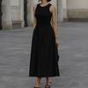 Сладкий стиль Стиль Длинная юбка Весной и Летом, Приталенное и Стройнящее Платье, Сладкий Без рукавов Однотонный