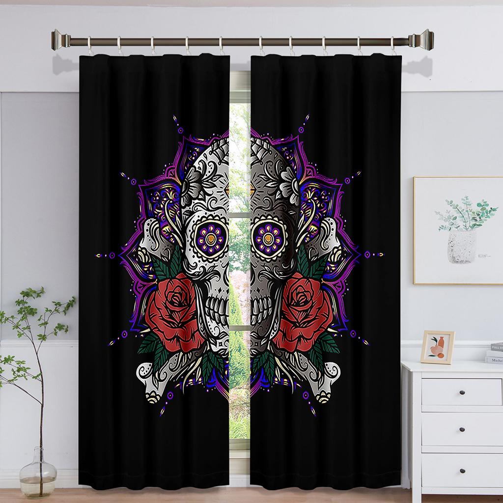 Готовые роскошные солнцезащитные шторы в виде черепа, тонкие шторы на окна для детей, спальни, гостиной, ванной комнаты, кухни, двери, зала, домашний декор, 2 шт.
