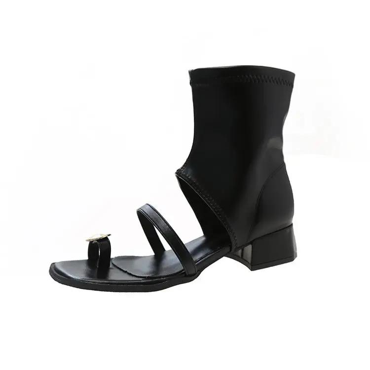 Fashion 2024 Women's Roman Mid-calf Sandals Breathable Boots Ladies Fashion Low Heel Casual Shoes Trendy Flip Flops Sandals Women Shoes