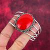 Red Coral Handmade Gemstone Bangle, 925 Solid Sterling Silver Bangle Antique Jewelry, For Engagement Gift