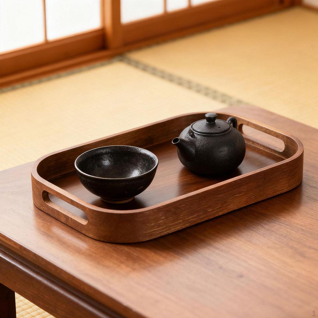 Бамбуковый сервировочный поднос журнальный столик прямоугольный подарок на новоселье блюдо для еды хлебная доска для чая