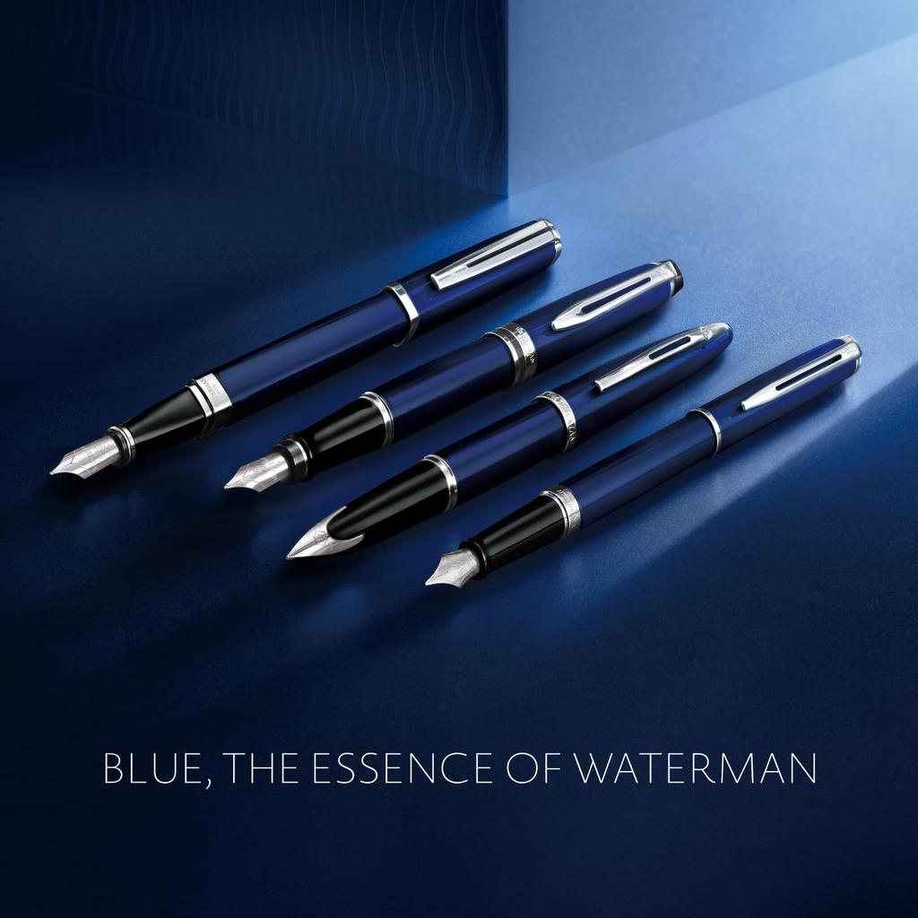 Перьевая ручка WATERMAN Metropolitan Essential Blue CT Fine Point в подарочной коробке, подарочная, класса люкс, обычная, импортная, 2214315