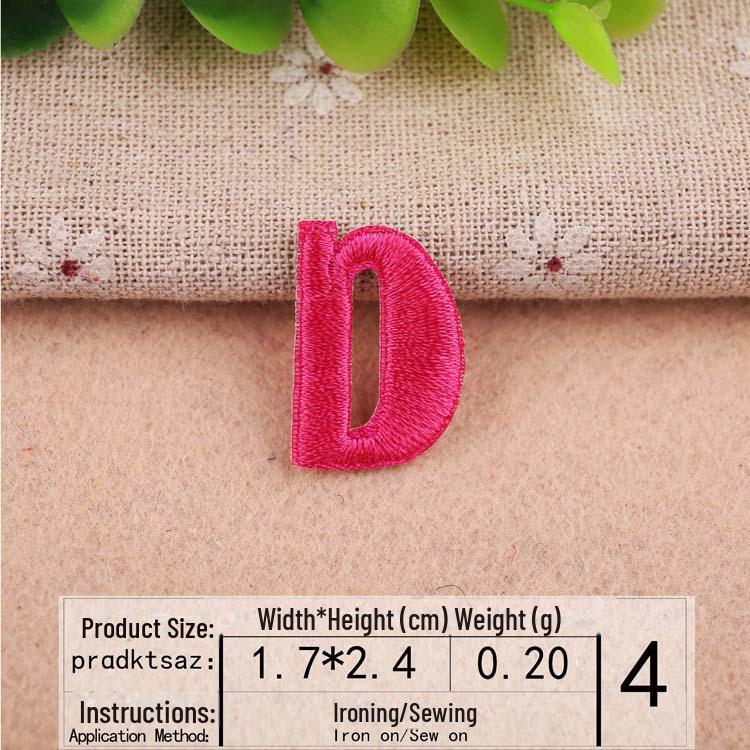 Розовая вышитая нашивка с буквами алфавита для украшения одежды