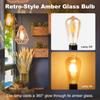 Винтажная лампочка E27 Лампа Эдисона с винтовым цоколем, 6 Вт эквивалент 60 Вт, Ретро лампа из янтарного стекла, 2200 К теплый белый, Недиммируемая, Светодиодная лампа с нитью накаливания ES