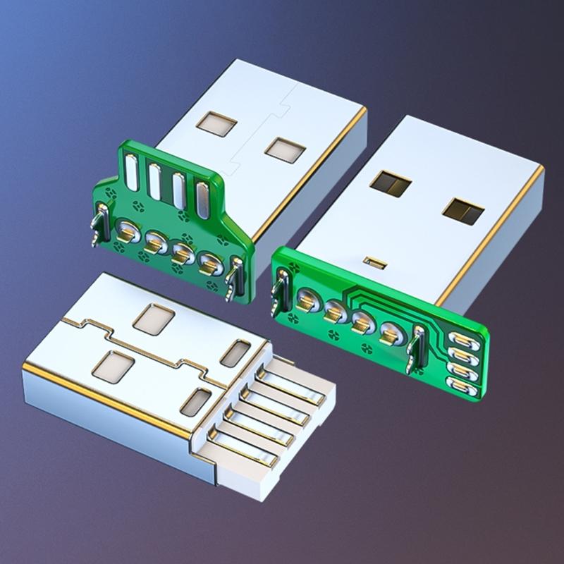 Разъем-гнездо USB 4Pin/Type C 5Pin для монтажа на печатную плату, порт, 90 градусов, прямой угол, для ремонта, замены, адаптер USB 2.0