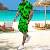 Summer Colorful Maple Leaves Sets Men Sports Jogging Breathable T Shirt Tracksuit Suit 3d Printed Casual All-Match Cloth