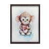 Małpka Z Sercem Małpka Z Sercem, 30X40 Cm, Rama Drewniana Ciemny Brąz, Papier Matowy 230 Gsm