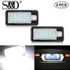 2Pcs Xenon White LED Car Number License Plate Lights Canbus For A3 A4 S4 RS4 B7 A6 RS6 S6 C6 A5 S5 Cabrio Q7 A8 S8
