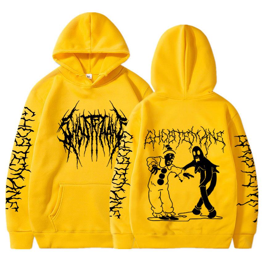 Худи Ghostemane с принтом на обоих рукавах Мужская Мода Хип-Хоп Металл Рок Худи Готическое Оверсайз Толстовка Спортивный костюм Уличная одежда