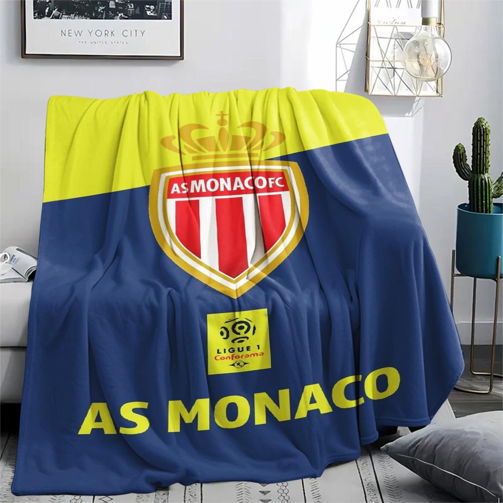 1Pc AS Monaco Print Flannel Blanket High Quality Warm Comfortable Cover for All Seasons Perfect for Gifts Home Decor