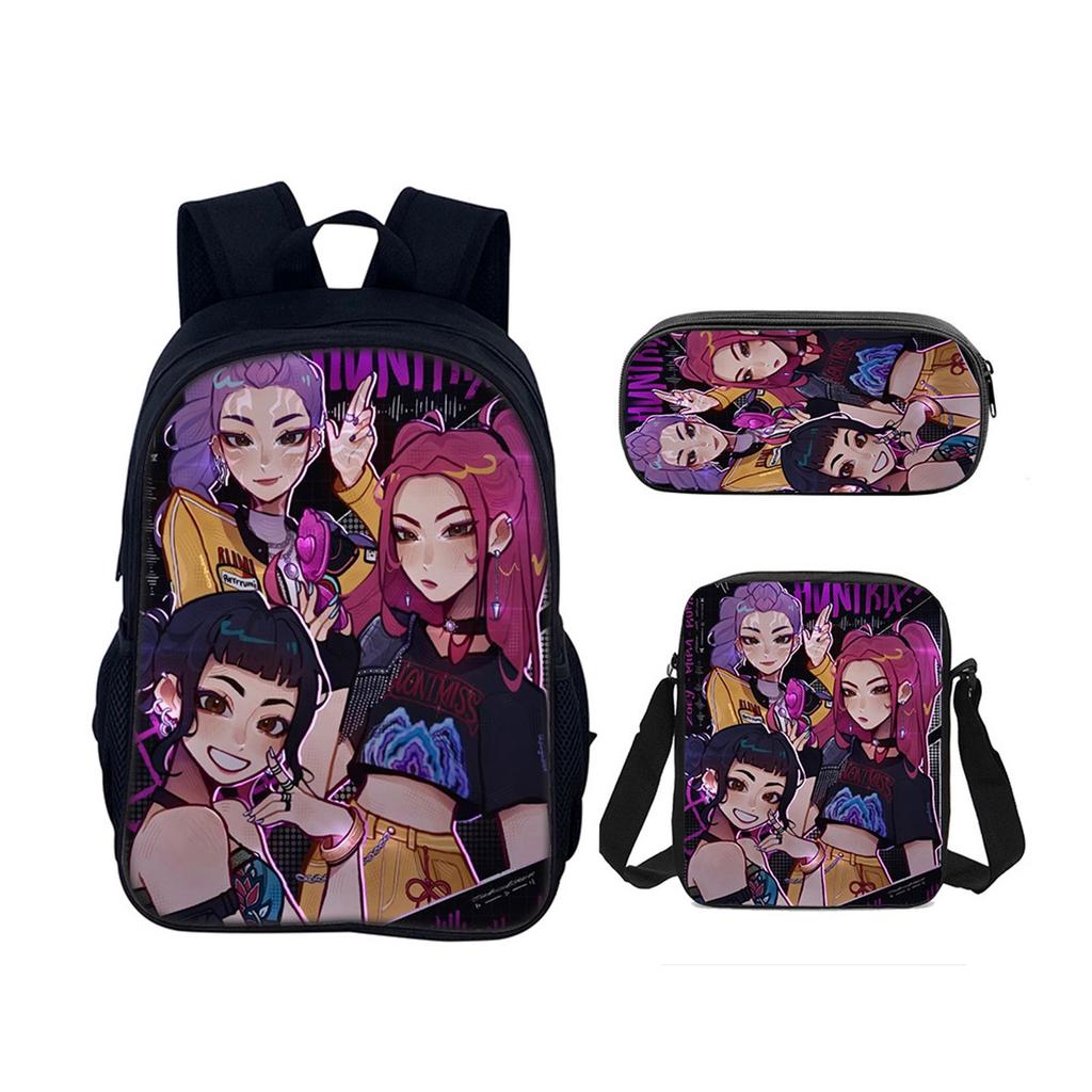 Backpack Cartoon Devil Anime Lightweight Travel Casual Backpack Laptop Bag School Bag Three-piece Set