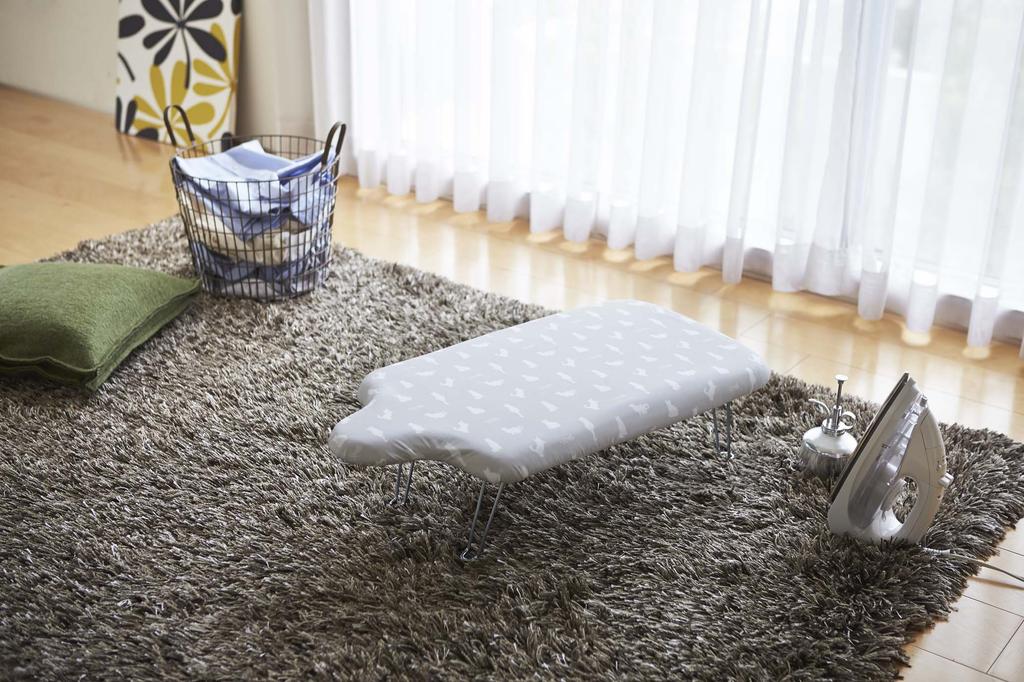 Yamazaki Jitsugyo Lightweight Humanoid Ironing Board with Neko Stores In Steel Mesh Structure 2643 Hook, Press, Gray, Approx. 69X37X20cm, Closet,
