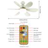 Ceiling Fans With Remote Control and Light LED Lamp Fan E27 AC85-265V Lighting Base for Bedroom and Living Room Lighting
