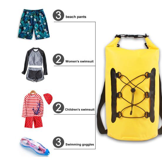 Водонепроницаемый сухой мешок 15 л, большая вместимость, хорошая герметичность, регулируемый быстросъемный, износостойкий, плавающий, водонепроницаемый, мешок для хранения сухого рюкзака