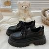 Маленькие кожаные туфли женские весна и осень новые черные туфли на платформе ретро маффин Мэри Джейн