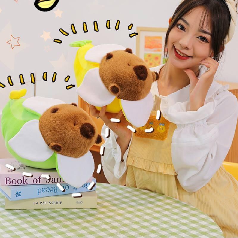 Capybara Banana Plush Toys Cartoon Animals Fill Doll Pillow Cushion Gifts Xmas