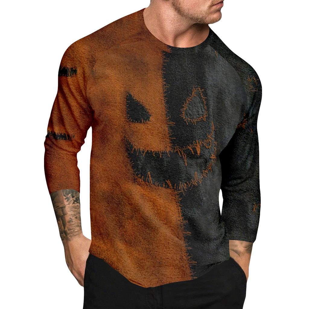 Мужской топ с длинным рукавом реглан с принтом на Хэллоуин