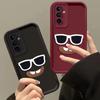 Cute 3D Glass Smile Phone Case for Samsung Galaxy A17 A07 A56 A36 A26 A54 A34 A55 A04 A05S A05 A51 A71 S25 S24 Ultra S23 FE Cartoon Cover
