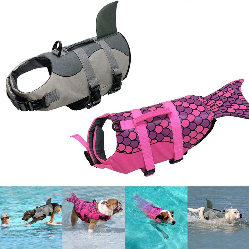 Swimsuit Harness Vest Dog Life Jacket Pet Safety Clothes Mermaid Shark Puppy Surf Saver Coat