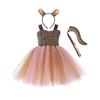Baby Girls Halloween Cosplay Costume Kids Forest Theme Giraffe Cows Tiger Print Tutu Dress Party