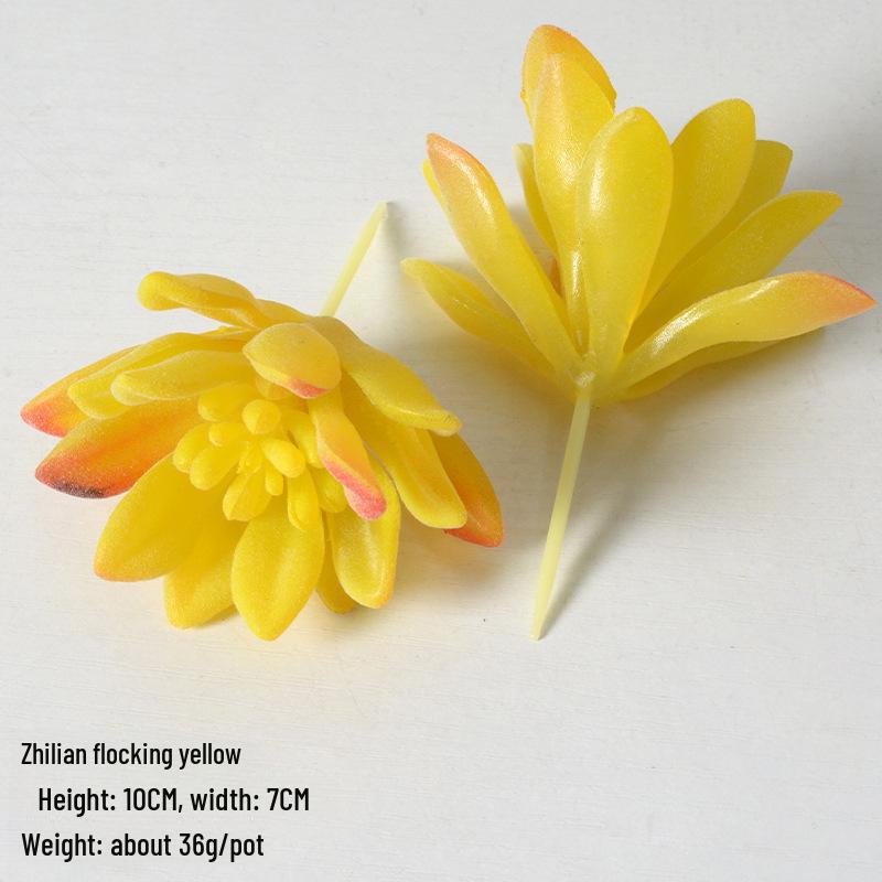 Mini Flocking Artificial Succulent Bonsai for DIY Wall Decor