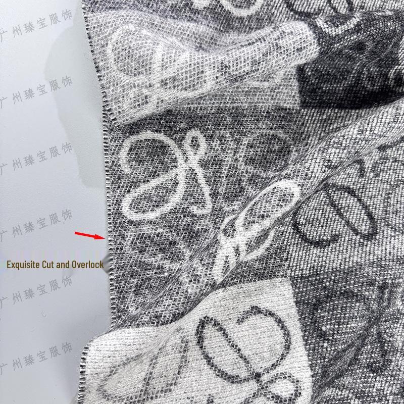 В наличии Шахматный узор Кашемировый шерстяной шарф-снуд - Высококачественный, Теплый, Удобный, Унисекс