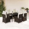 VidaXL Garden Dining Set with Cushions 7 Pcs, Table and Chairs with Adjustable Backrest, Outdoor Furniture, 3213199