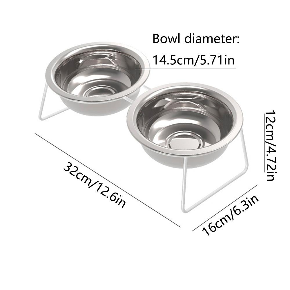 9°Tilted Angle Elevated Pets Feeders Anti Slip Cat Dish with Stand Raised Dog Feeding Basin  Puppy