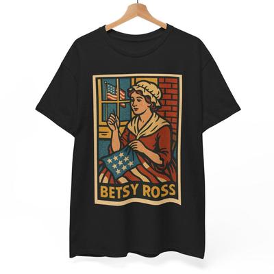 Betsy Ross T-Shirt: Retro Comic American Flag Graphic Tee
