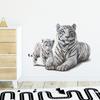 Black And White Tigers Wall Stickers Boy Bedroom Decor Living Room Porch Decal Waterproof Decoration Vinyl Mural Wallart Posters