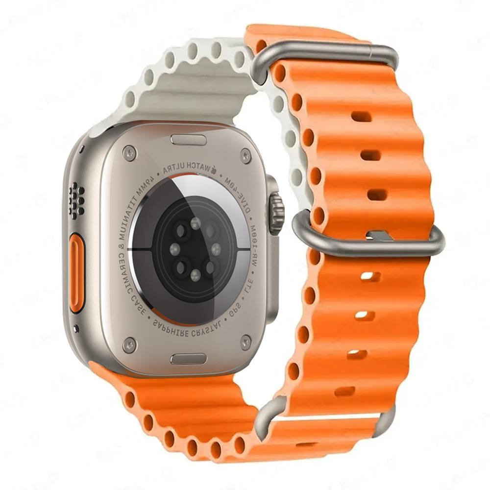Ocean Strap for apple watch Band 49mm 44mm 40mm 45mm 41mm 46mm silicone bracelet correa iWatch series 7 6 5 3 se 8 9 10 ultra 2