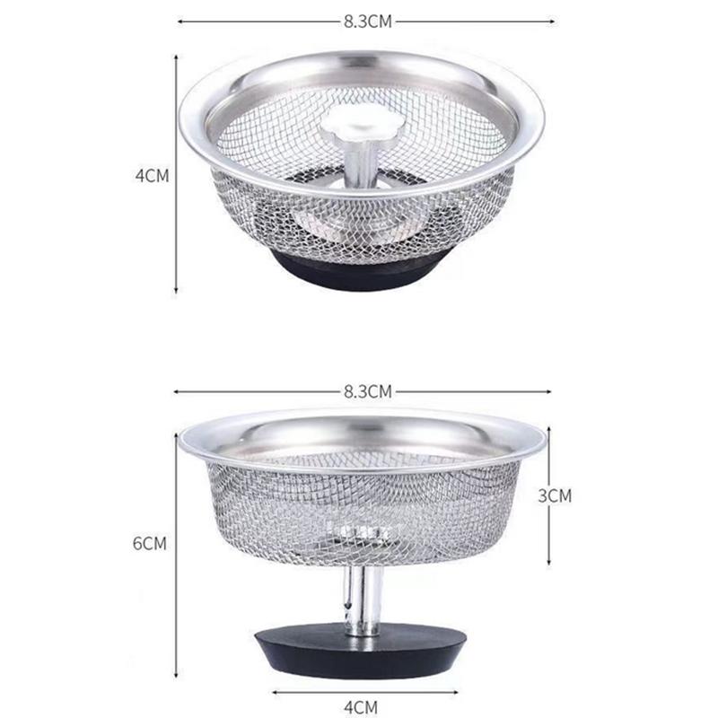 Kitchen Sink Filter Plug Basin Stainless Steel Sink Sewer Mesh Strainers Bathroom Floor Drains Cover Hair Catcher Waste Tools
