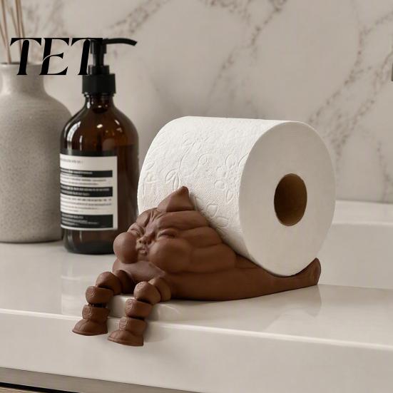 Practical Bathroom Storage Funny Poop Paper Towel Holder, Creative 3D Printed Roll Unique Gift for Friends Stand, Stable Base Decorative Dispenser