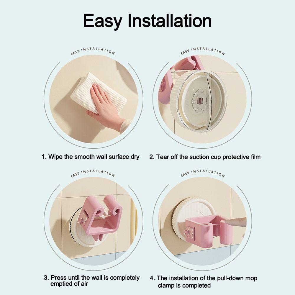 No-drill Storage Rack Wall-mounted Broom Storage Clip New Mop Holder