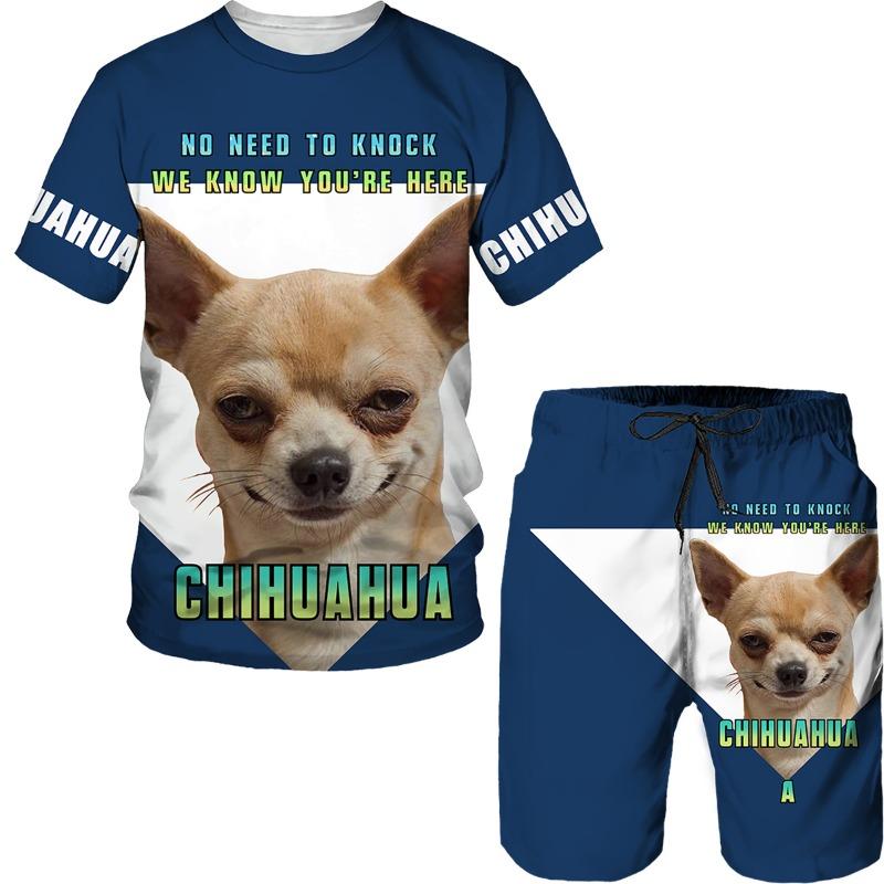 Летняя футболка с 3D принтом собак, мужской спортивный костюм, футболка, шорты, мужская одежда с рисунком хаски, футболки/костюмы с круглым вырезом